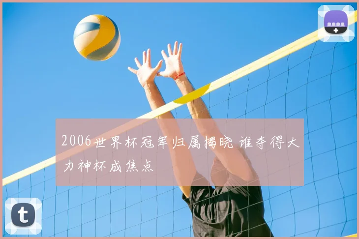 2006世界杯冠军归属揭晓 谁夺得大力神杯成焦点